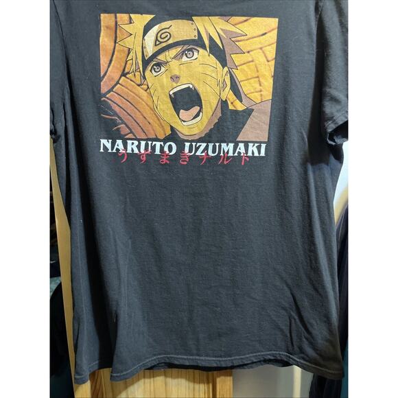 Naruto Shippuden Collection Tee Naruto Uzumaki Yell Black T Shirt Men's Sz Large - Picture 5 of 8